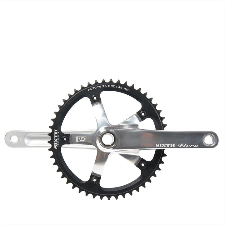SIXTH Components Hera Track Crank set Silver 49T