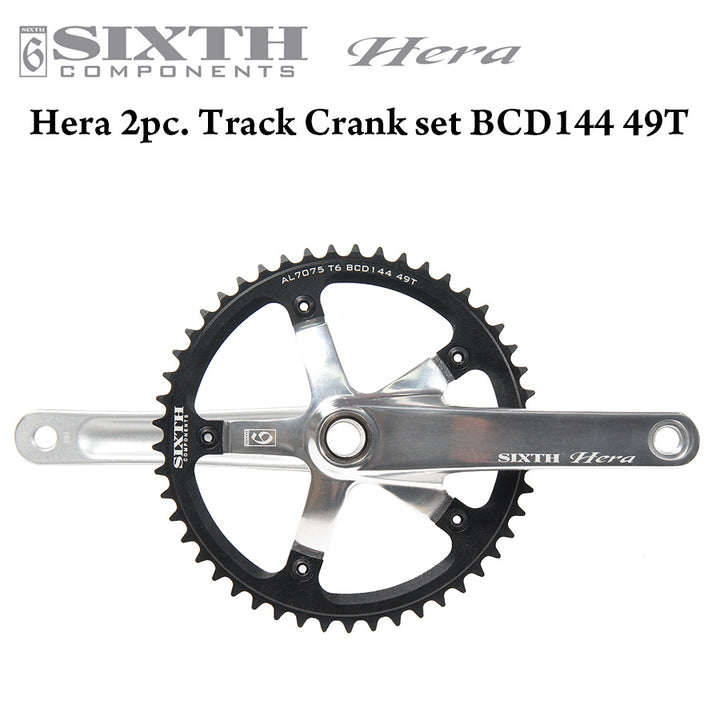SIXTH Components Hera Track Crank set Silver 49T