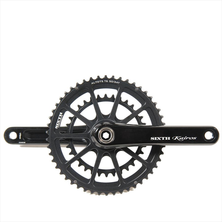 SIXTH Components Kairos 2pc.Double crank set full CNC 50/34T Black/Black(カイロス クランク ダブル 50/34T)