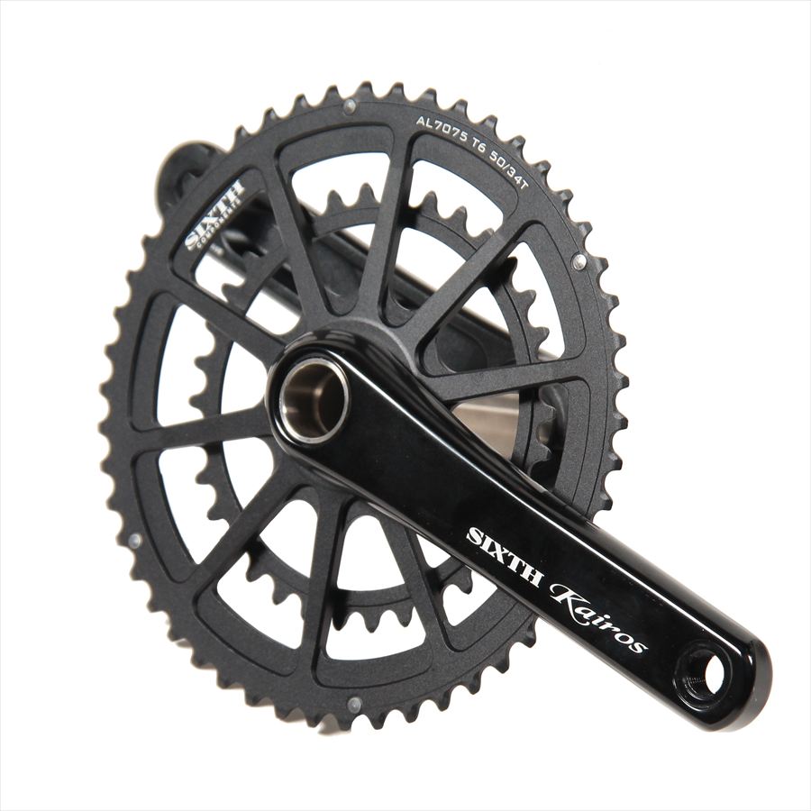 SIXTH Components Kairos 2pc.Double crank set full CNC 50/34T Black