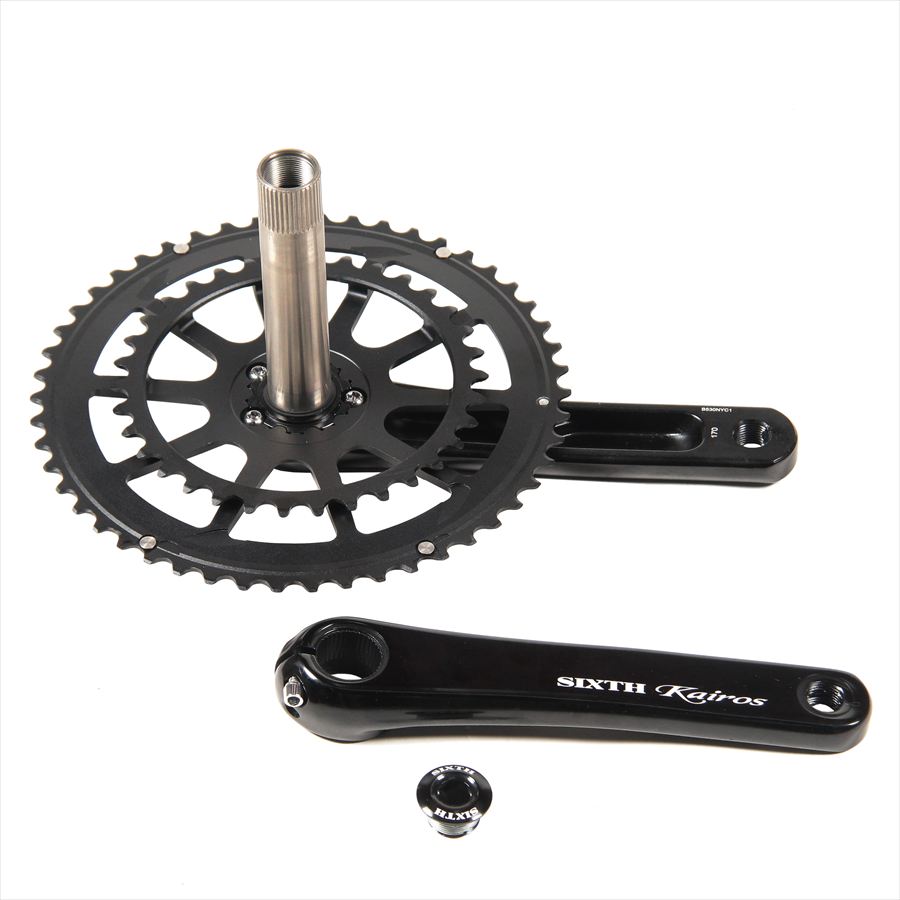SIXTH Components Kairos 2pc.Double crank set full CNC 50/34T Black