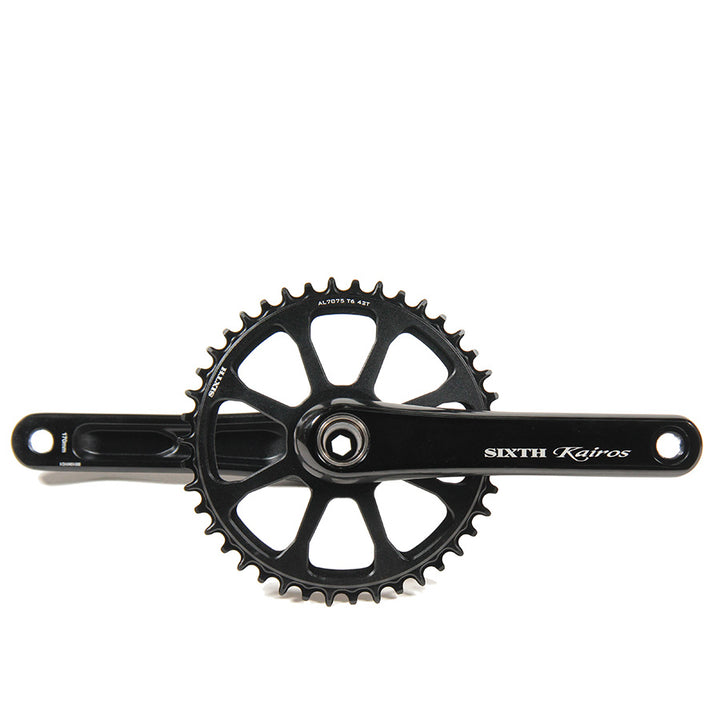 SIXTH Components Kairos 2pc.Single crank set N/W 42T Black/Black (カイロス クランク シングル ナローワイド 42T)