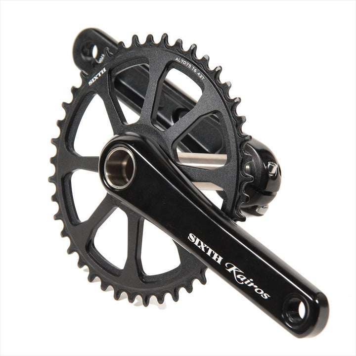 SIXTH Components Kairos 2pc.Single crank set N/W 42T Black/Black (カイロス クランク シングル ナローワイド 42T)