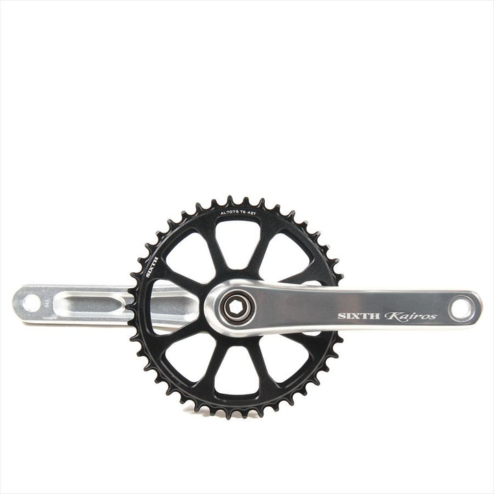 SIXTH Components Kairos 2pc.Single crank set N/W 42T Silver/Black (カイロス クランク シングル ナローワイド 42T)