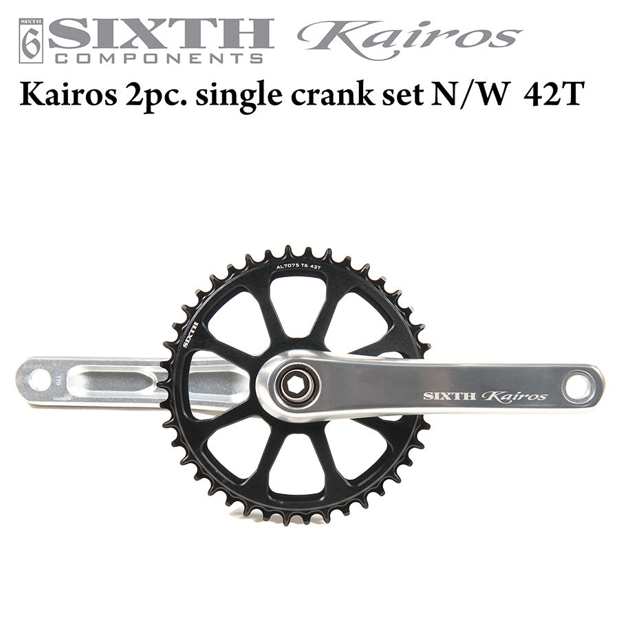 くろくろ SIXTH Components Kairos 2pc.Double crank set full CNC 50/34T Black