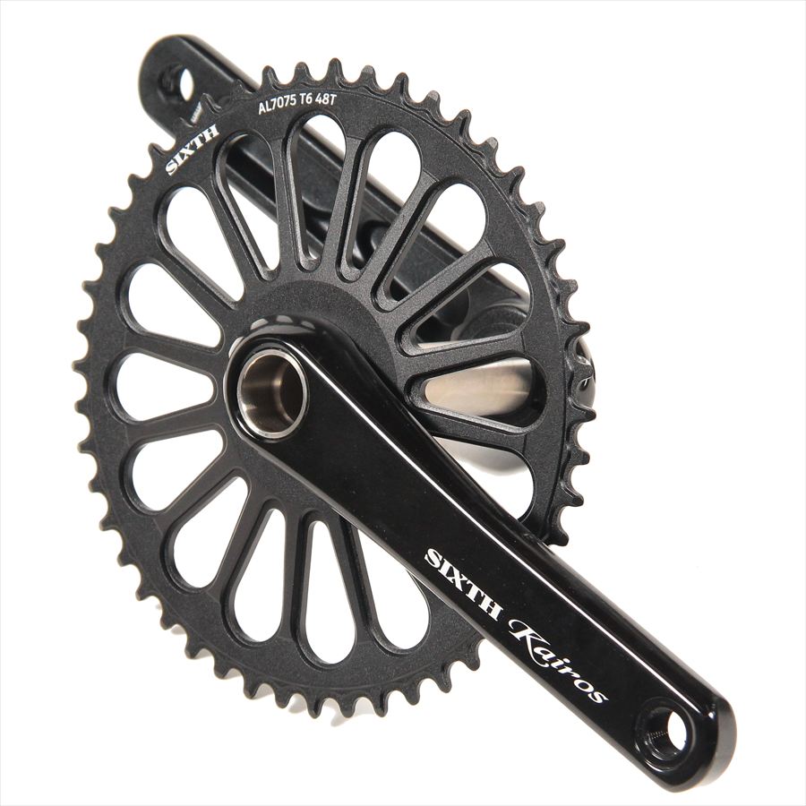 SIXTH Components Kairos 「Radial」 2pc Single crank set N/W Black/Black