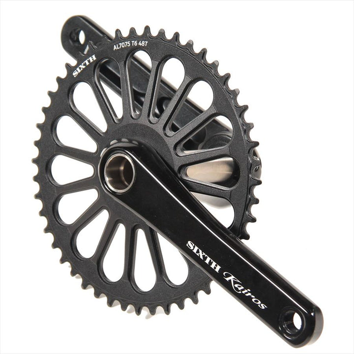 SIXTH Components Kairos 「Radial」 2pc Single crank set N/W Black/Black