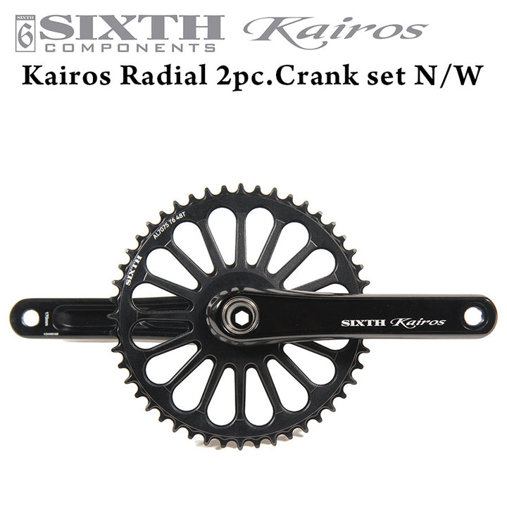 SIXTH Components Kairos 「Radial」 2pc Single crank set N/W Black/Black