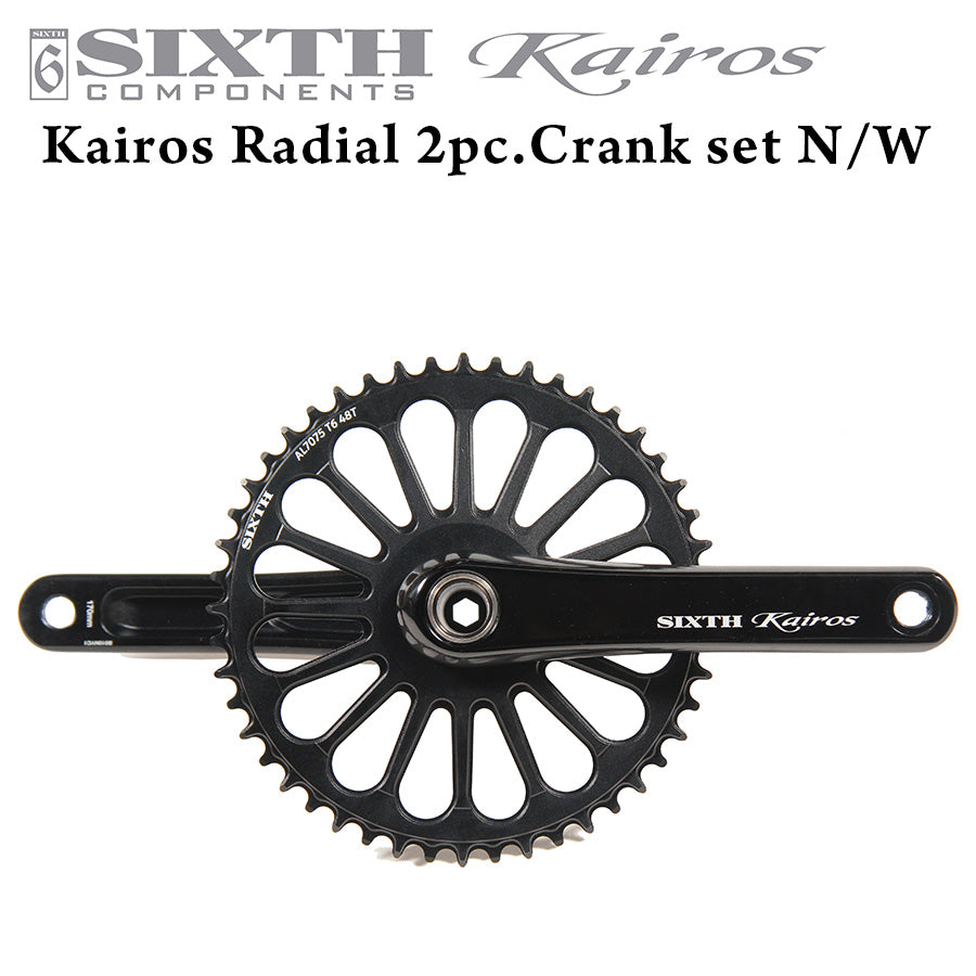 SIXTH Components Kairos 「Radial」 2pc Single crank set N/W Black