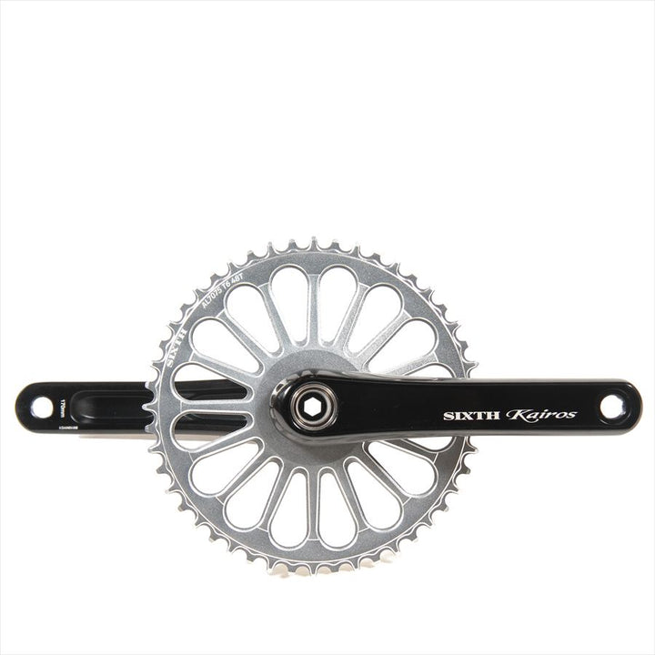 SIXTH Components Kairos 「Radial」 2pc Single crank set N/W Black/Silver