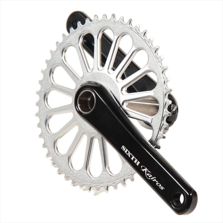 SIXTH Components Kairos 「Radial」 2pc Single crank set N/W Black/Silver