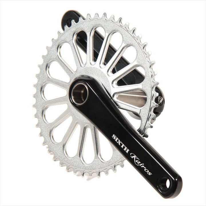 SIXTH Components Kairos 「Radial」 2pc Single crank set N/W Black/Silver
