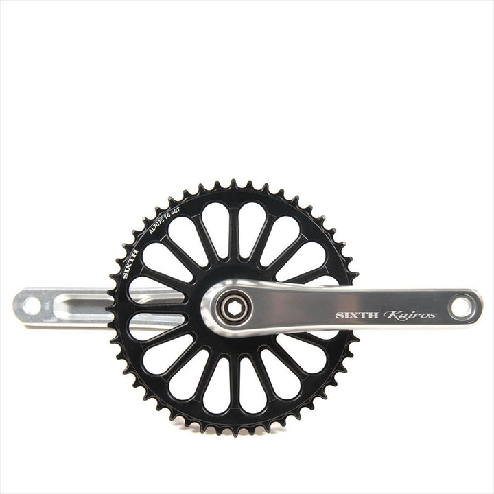 SIXTH Components Kairos 「Radial」 2pc Single crank set N/W Silver/Black