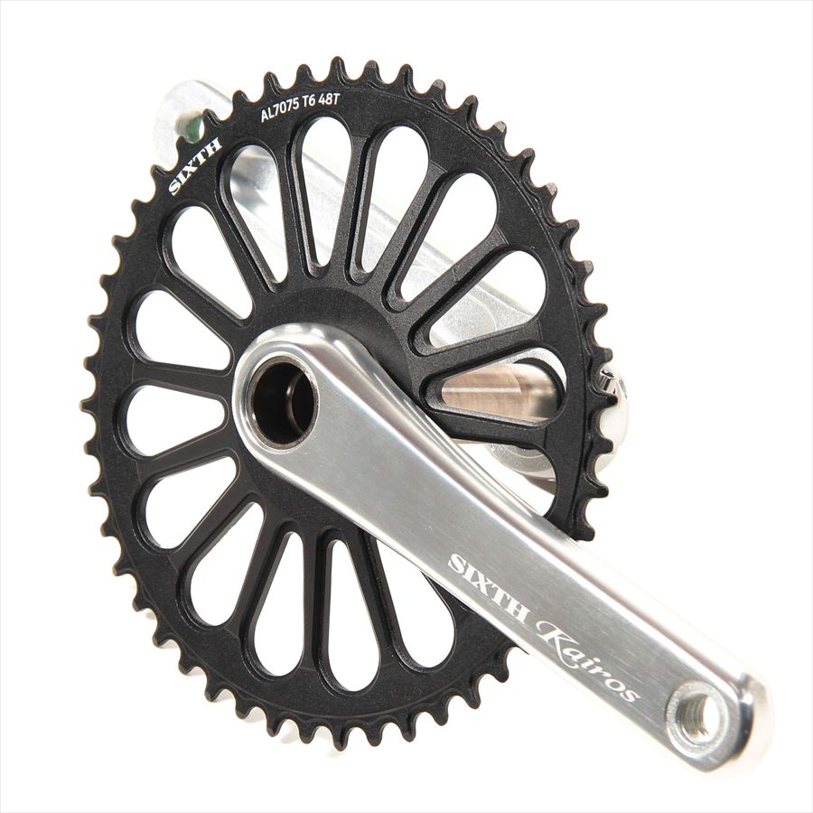 SIXTH Components Kairos 「Radial」 2pc Single crank set N/W Silver/Black
