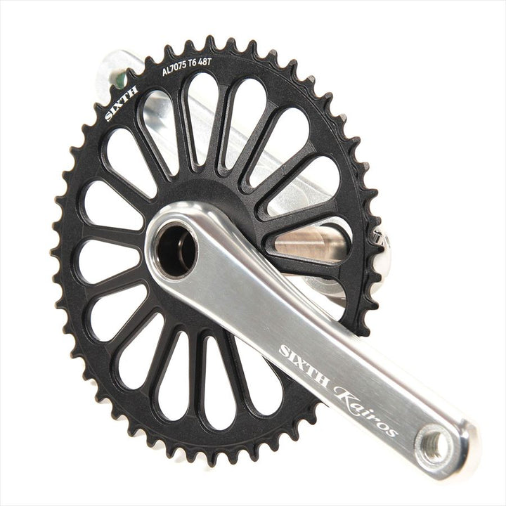 SIXTH Components Kairos 「Radial」 2pc Single crank set N/W Silver/Black