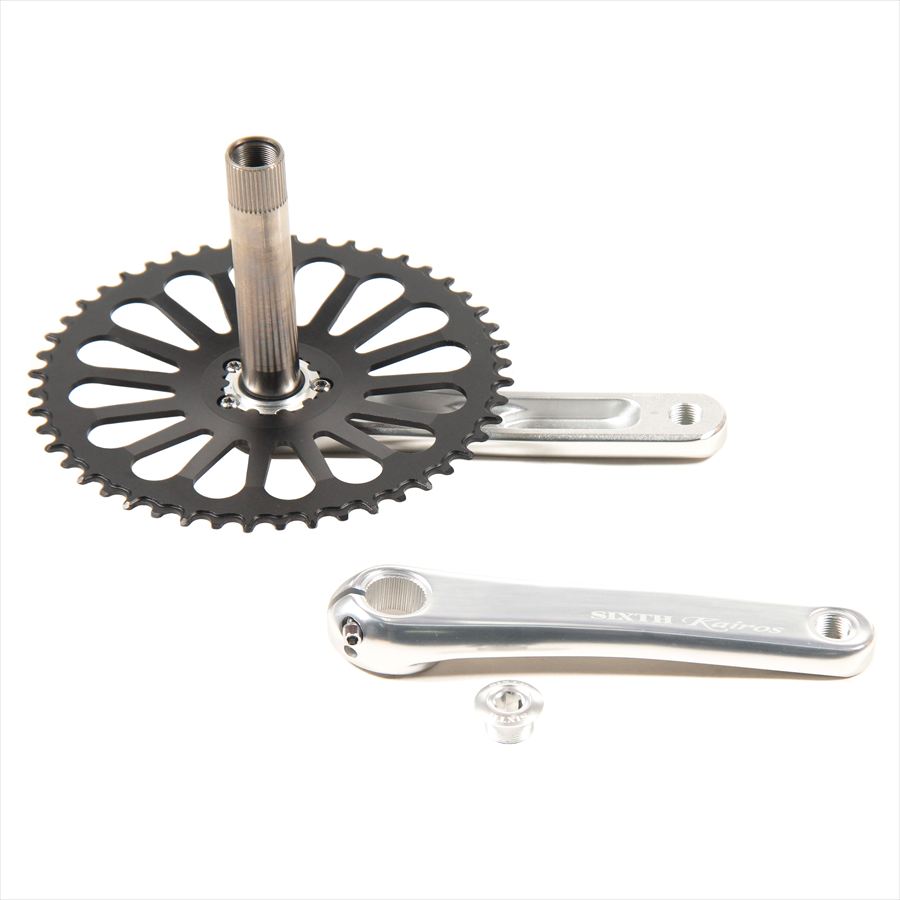 SIXTH Components Kairos 「Radial」 2pc Single crank set N/W Silver/Black