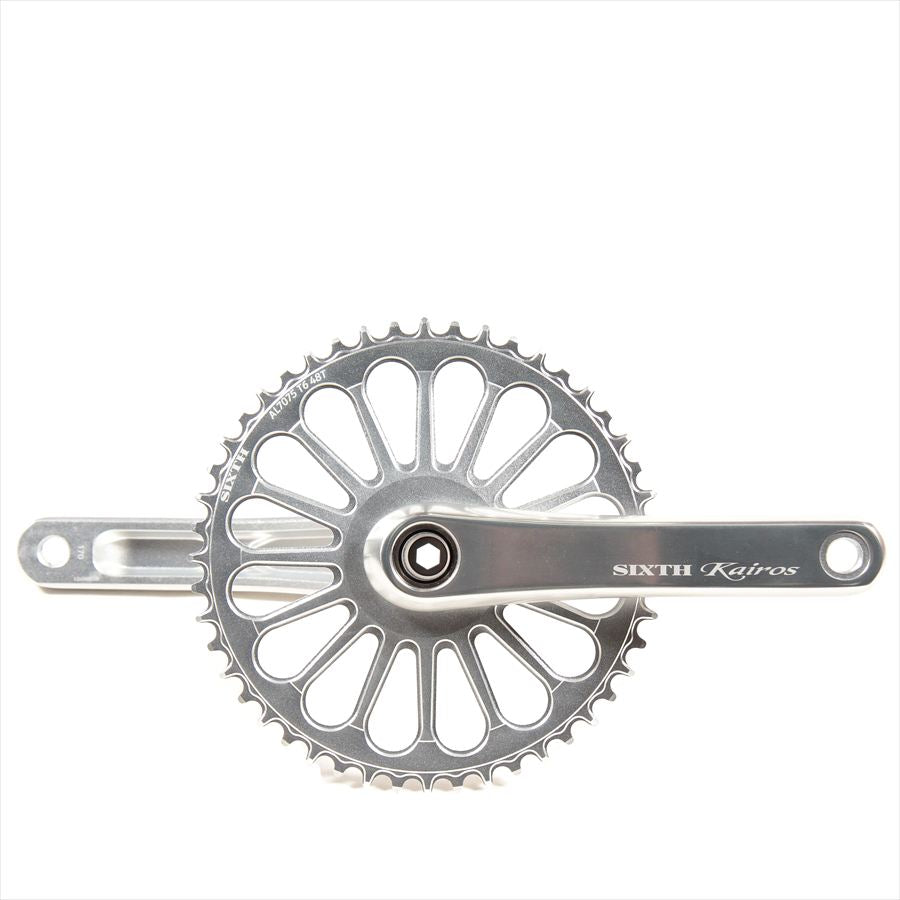 SIXTH Components / Kairos Crank set 程度良好 SIXTH Components Kairos 「Radial」 2pc Single crank set N/W Silver