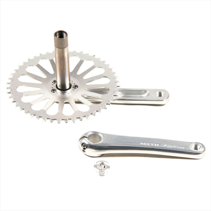SIXTH Components Kairos 「Radial」 2pc Single crank set N/W Silver/Silver