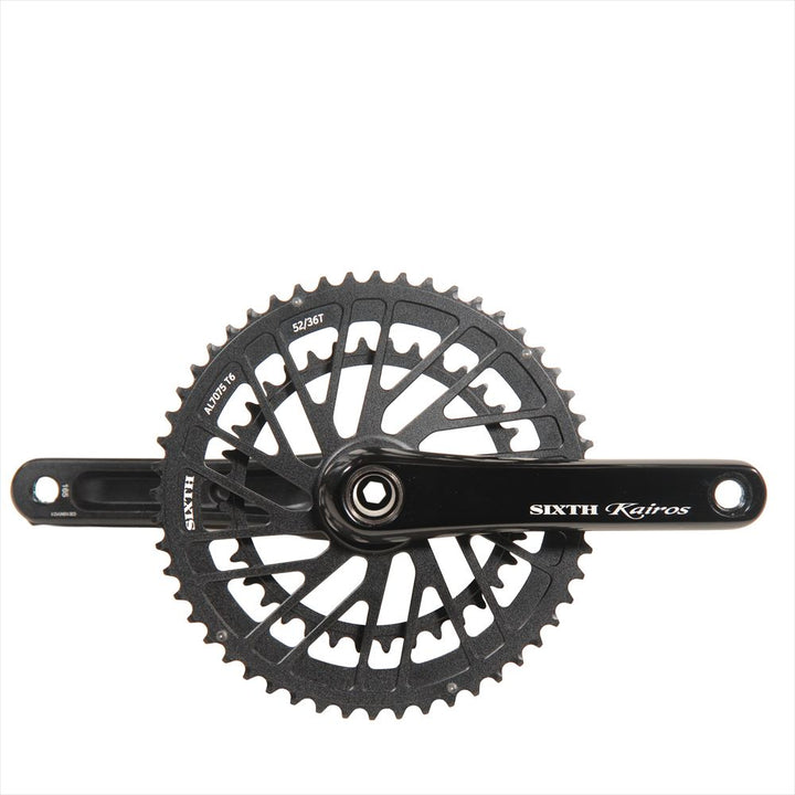 SIXTH Components Kairos「Typhoon」2pc.Double crank set full CNC Black/Black