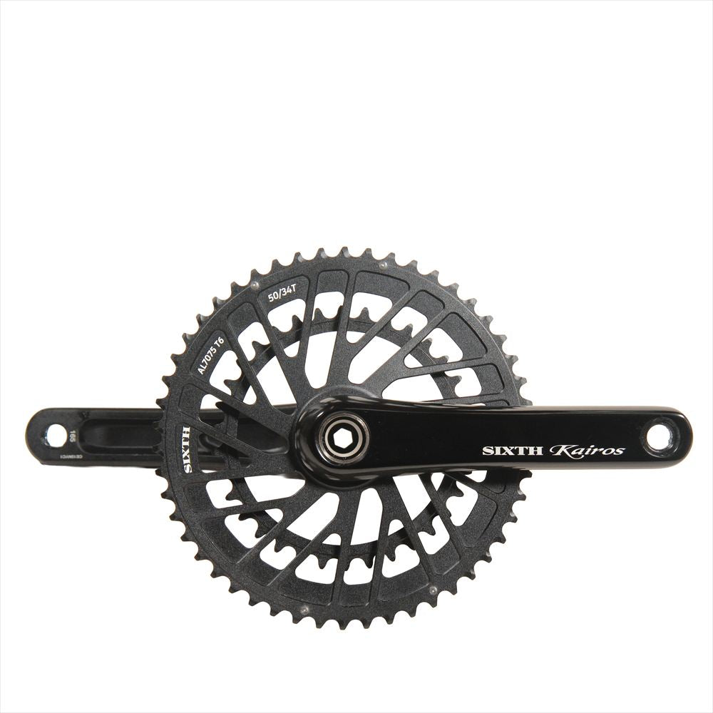 SIXTH Components Kairos「Typhoon」2pc.Double crank set full CNC Black/Black