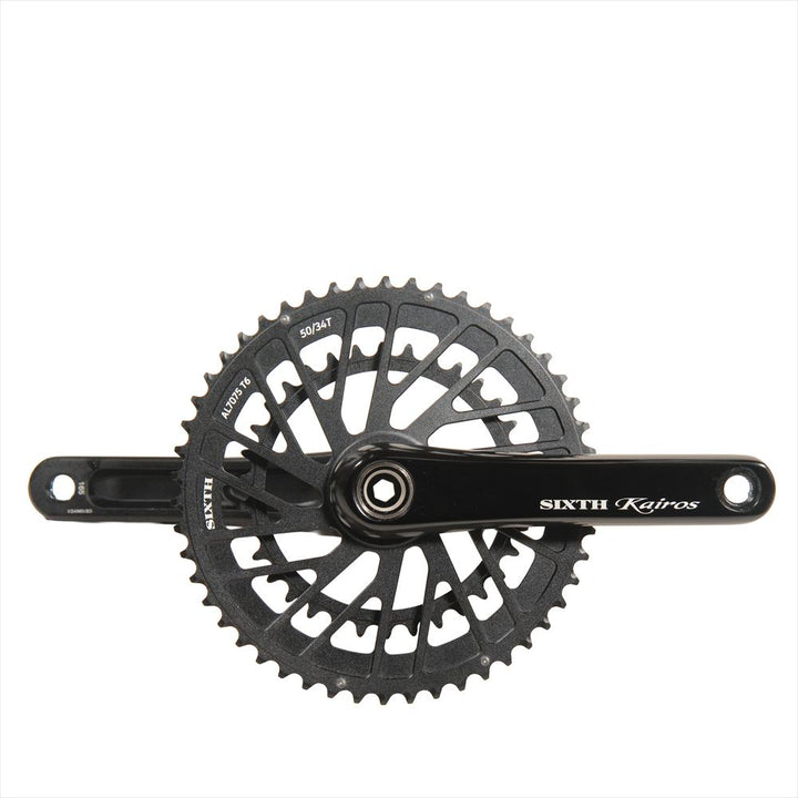 SIXTH Components Kairos「Typhoon」2pc.Double crank set full CNC Black/Black