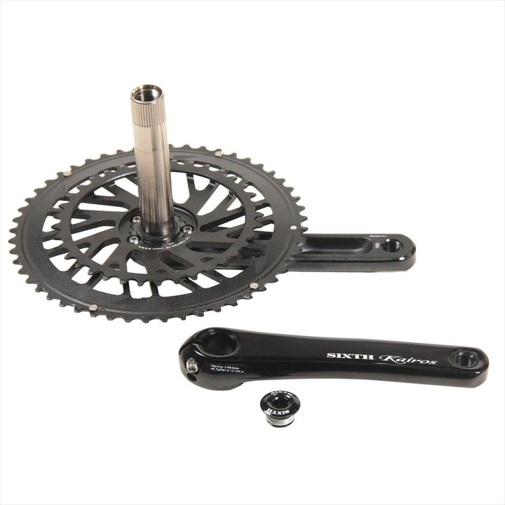 SIXTH Components Kairos「Typhoon」2pc.Double crank set full CNC Black/Black