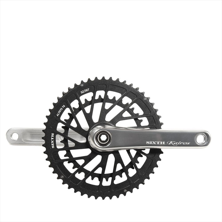 SIXTH Components Kairos「Typhoon」2pc.Double crank set full CNC Silver/Black