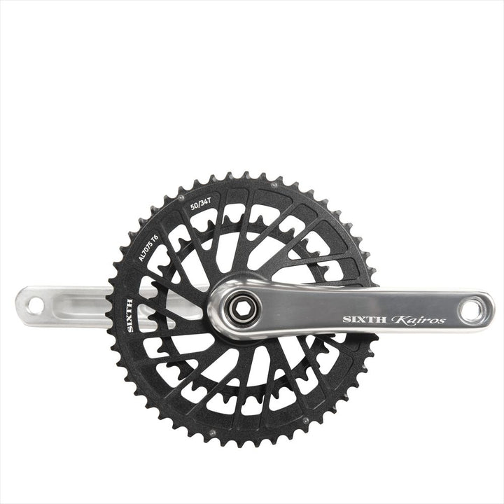 SIXTH Components Kairos「Typhoon」2pc.Double crank set full CNC Silver/Black