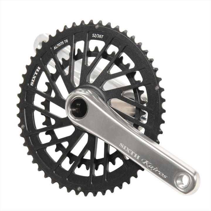 SIXTH Components Kairos「Typhoon」2pc.Double crank set full CNC Silver/Black