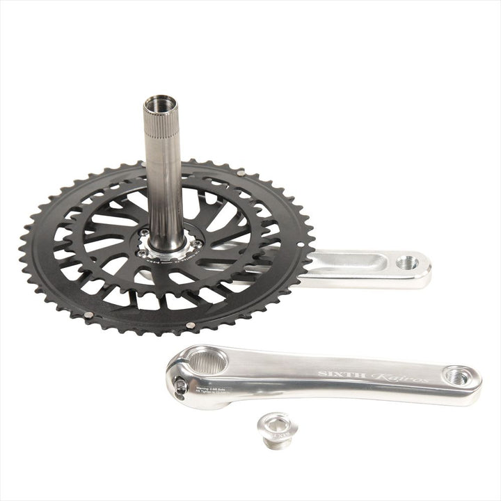 SIXTH Components Kairos「Typhoon」2pc.Double crank set full CNC Silver/Black