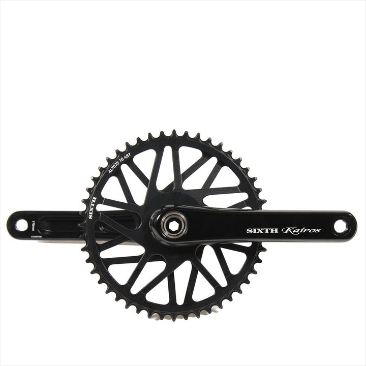 SIXTH Components Kairos 「Twister」 2pc Single crank set N/W Black/Black