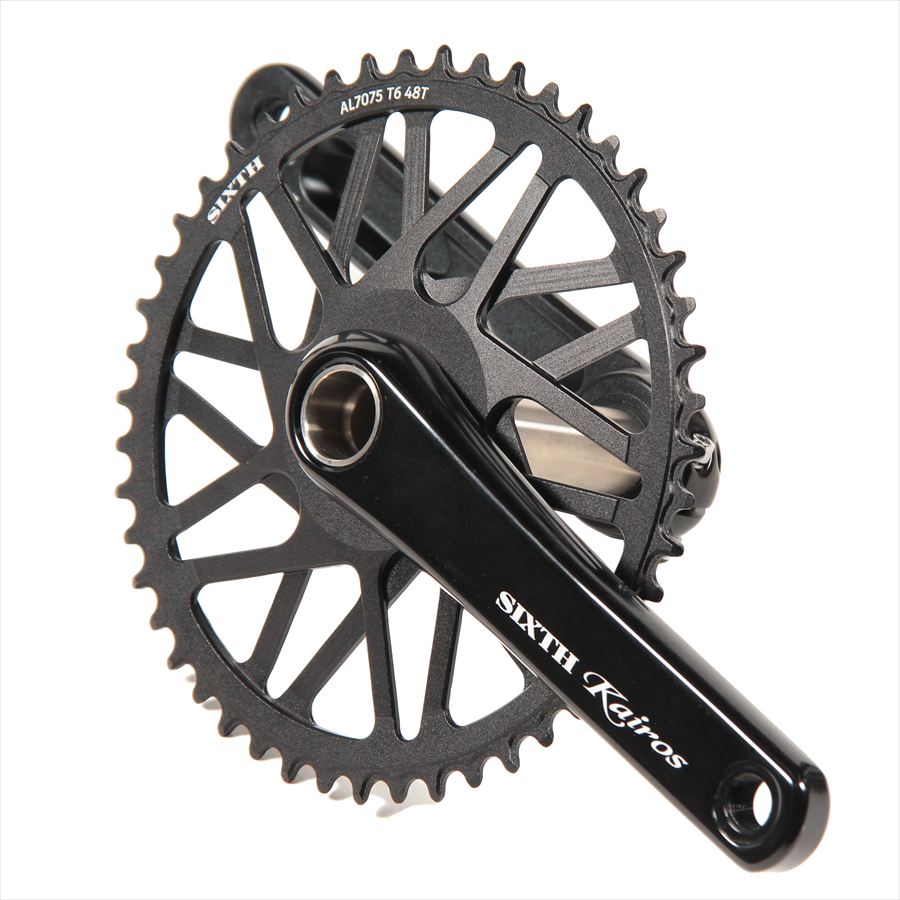 SIXTH Components Kairos 「Twister」 2pc Single crank set N/W Black/Black