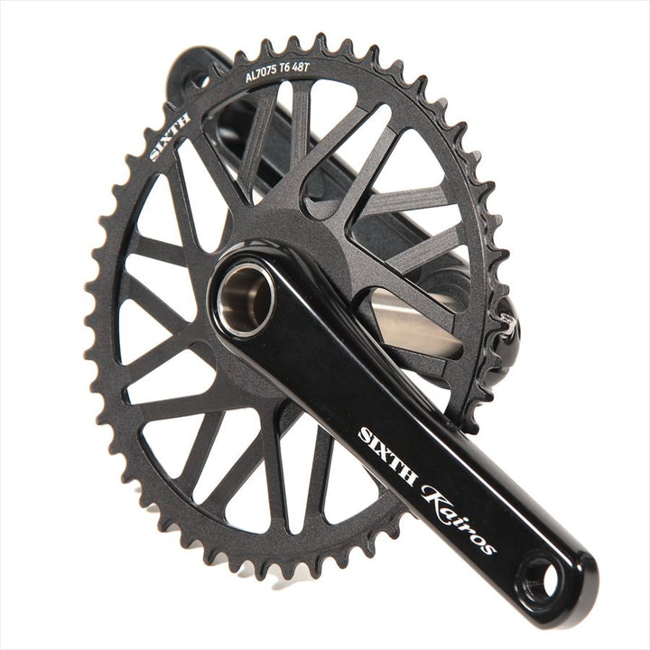 SIXTH Components Kairos 「Twister」 2pc Single crank set N/W Black/Black