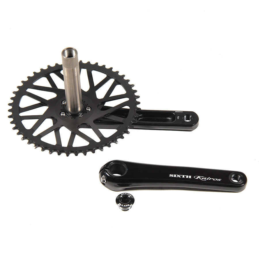 SIXTH Components Kairos 「Twister」 2pc Single crank set N/W Black/Black