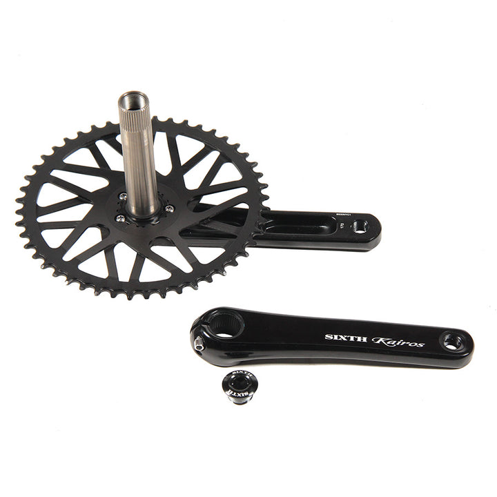 SIXTH Components Kairos 「Twister」 2pc Single crank set N/W Black/Black