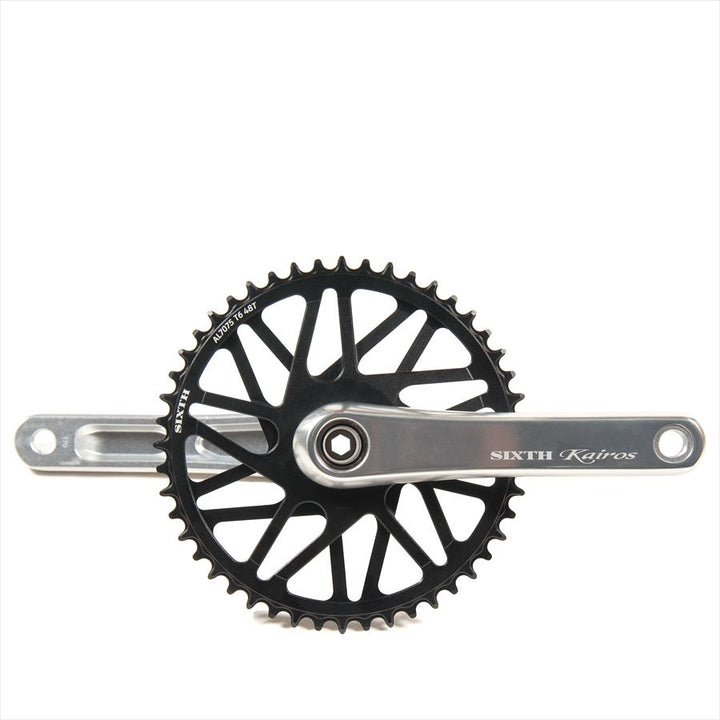 SIXTH Components Kairos 「Twister」 2pc Single crank set N/W Silver/Black