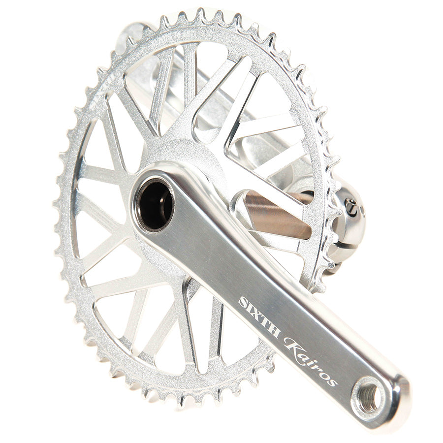 SIXTH Components Kairos 「Twister」 2pc Single crank set N/W Silver/Silver