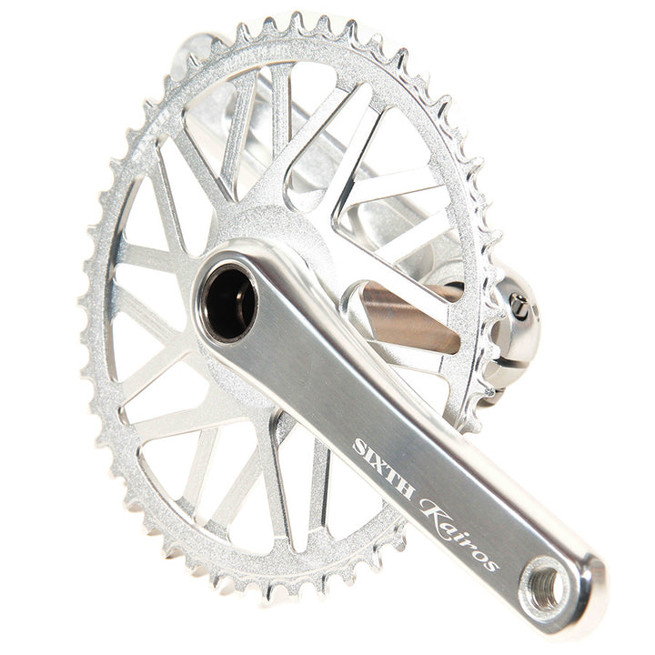 SIXTH Components Kairos 「Twister」 2pc Single crank set N/W Silver/Silver