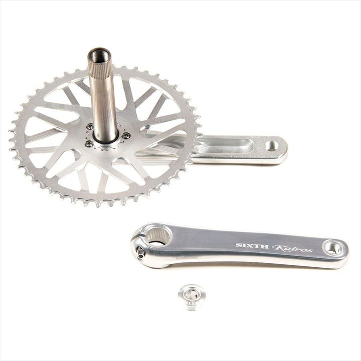 SIXTH Components Kairos 「Twister」 2pc Single crank set N/W Silver/Silver