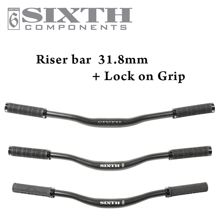 【アウトレット商品】SIXTH Components Riser Bar 31.8mm + Lock on Grip Set